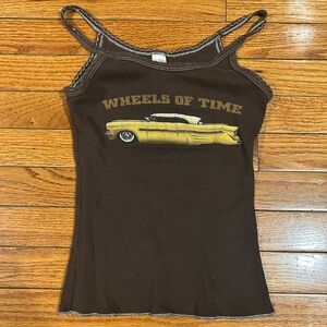 Y2K Anvil Women’s “Wheels of Time” Brown Tanktop